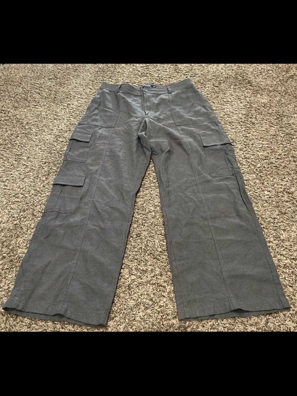 Hollister linen blend ultra high-rise, baggy, cargo pants size XL